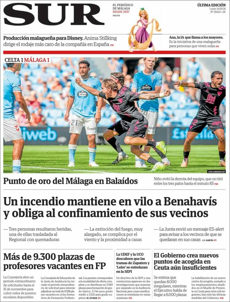Portada de Diario el Sur (Espa&ntilde;a)