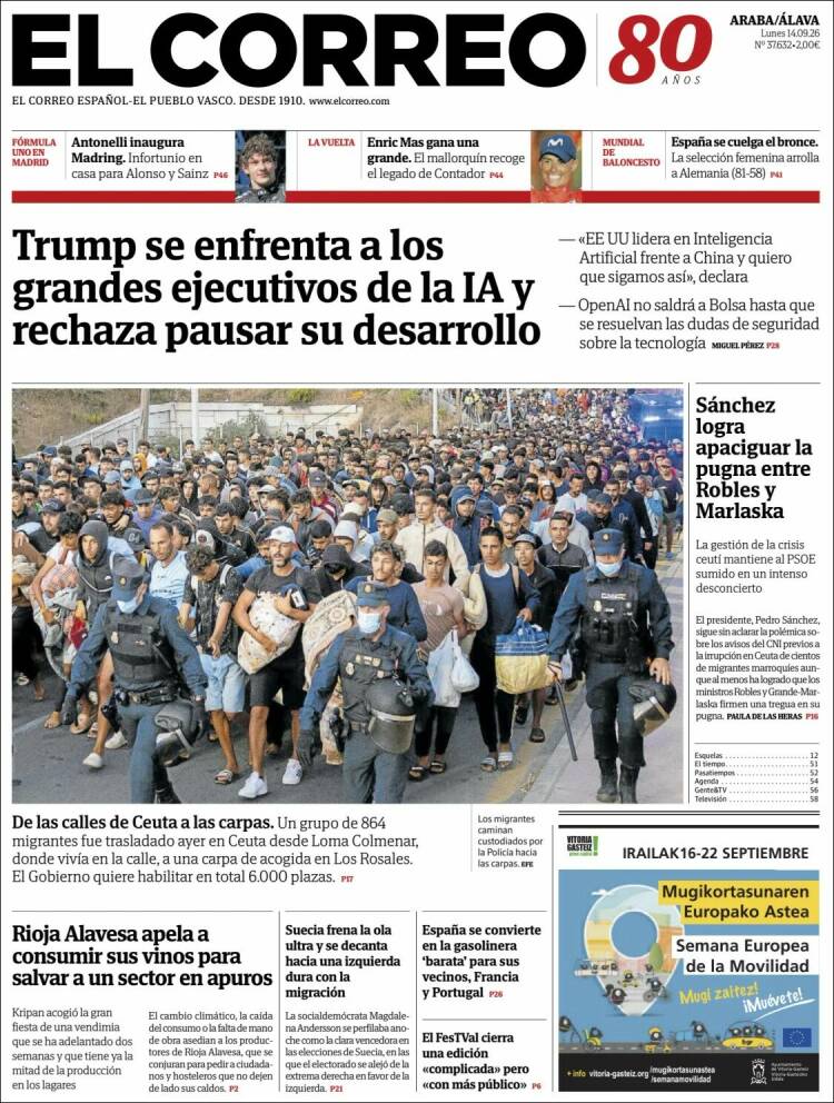 Portada de El Correo - Álava (Espa&ntilde;a)
