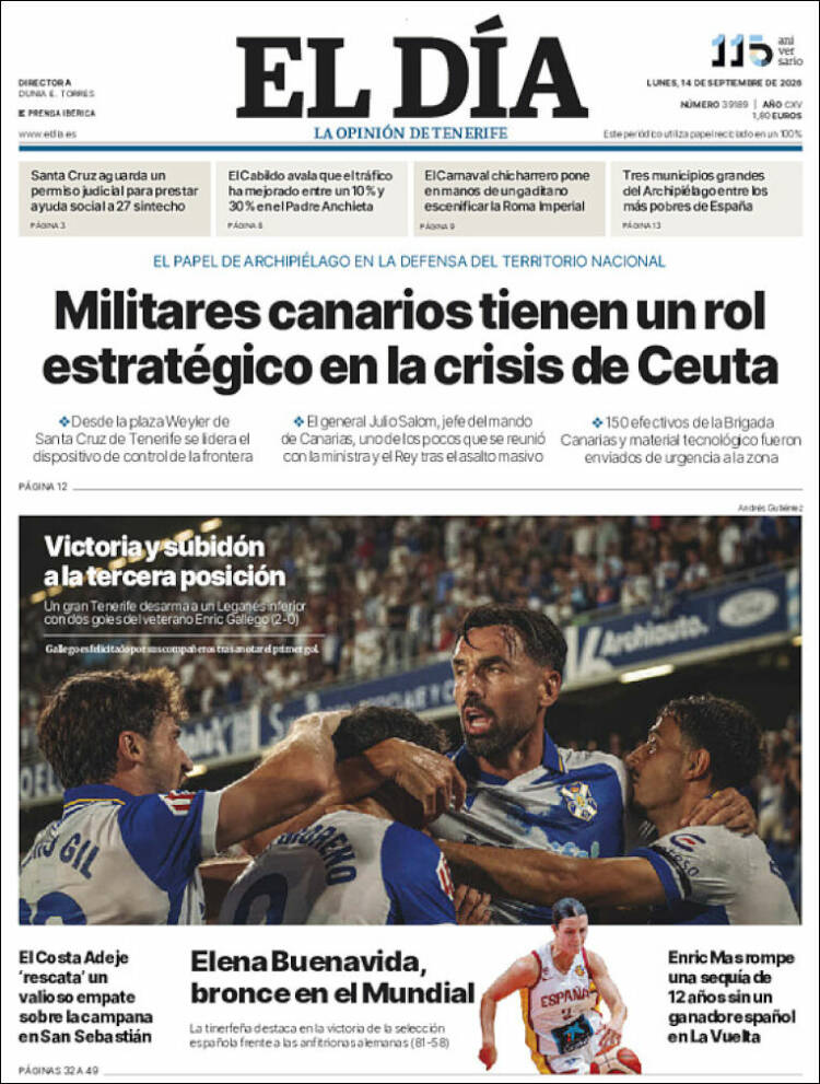 Portada de El Día (Espa&ntilde;a)