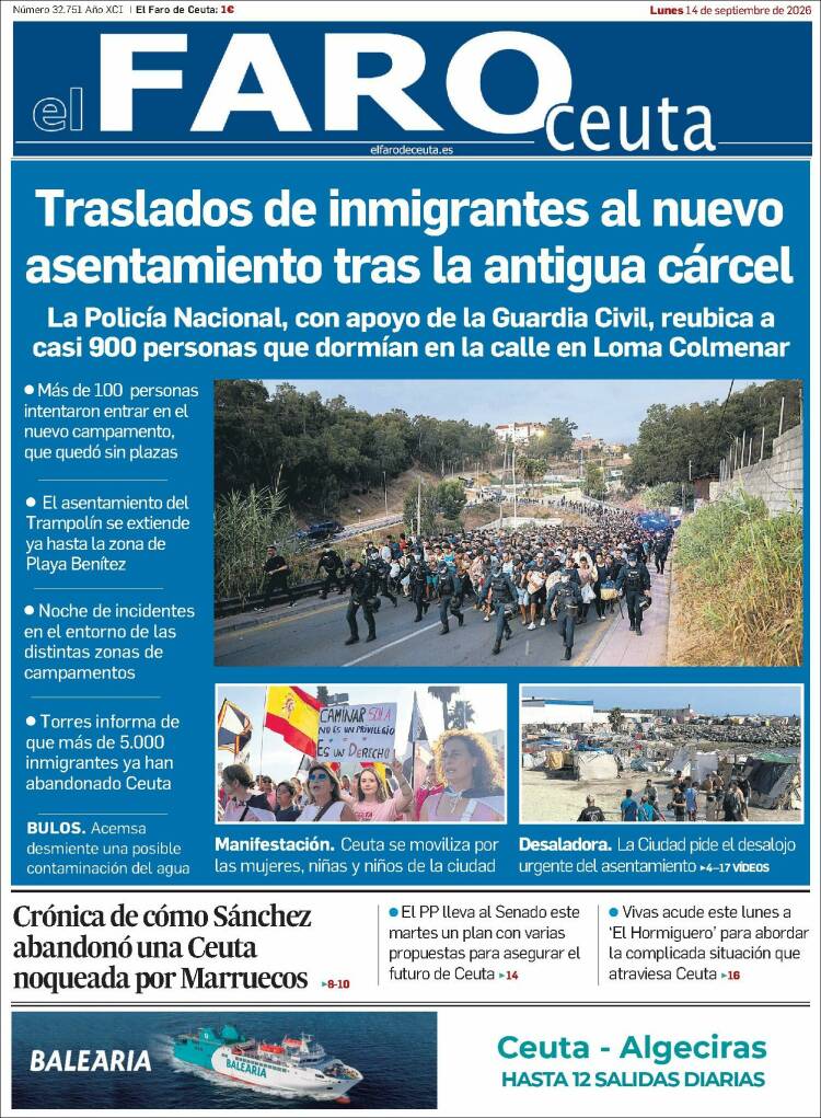 Portada de El Faro de Ceuta (Espa&ntilde;a)