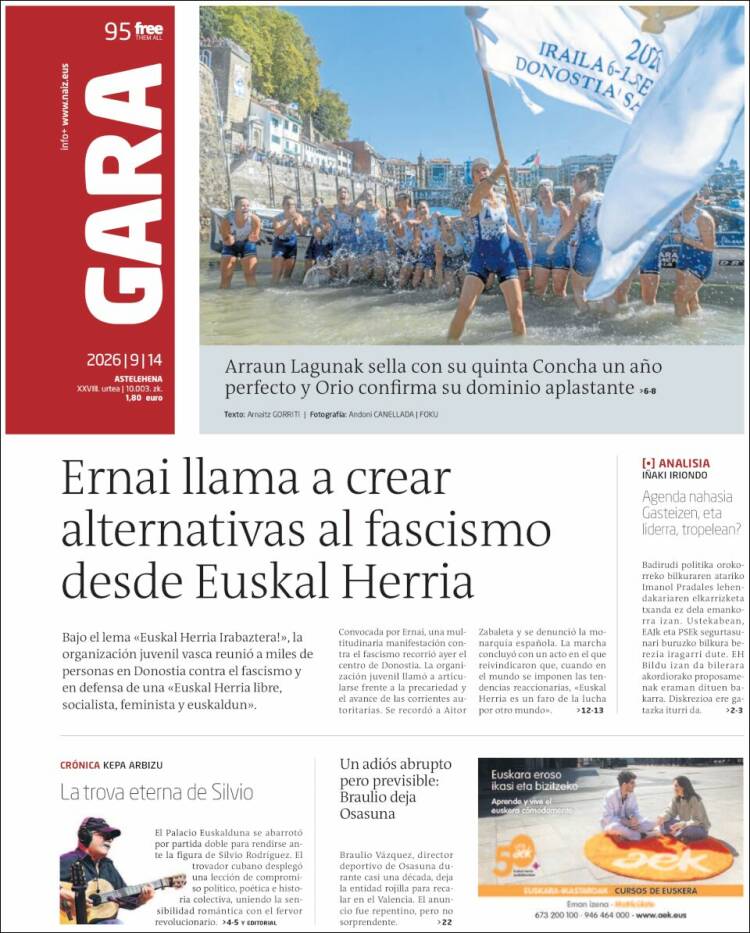 Portada de Gara (Espa&ntilde;a)
