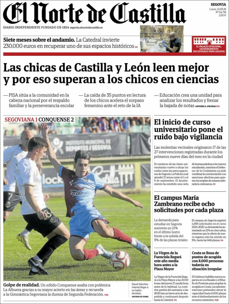 Portada de Norte de Castilla - Segovia (Espa&ntilde;a)