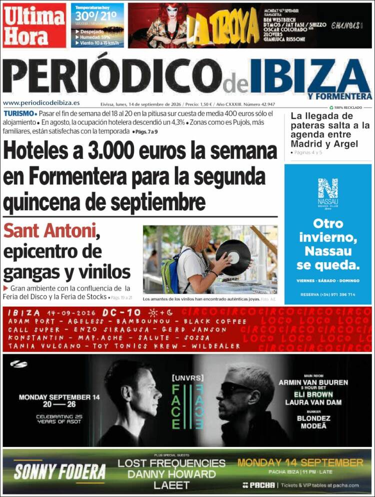Portada de Periódico de Ibiza (Espa&ntilde;a)