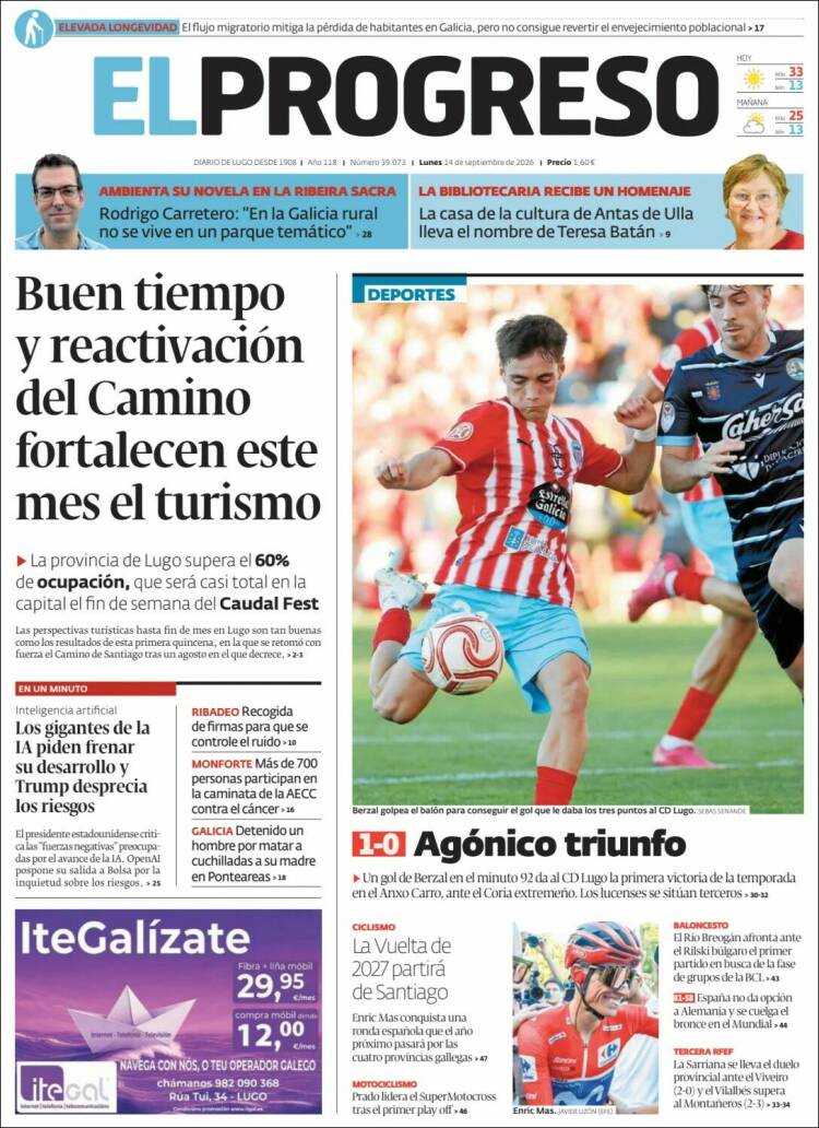 Portada de El Progreso (Espagne)