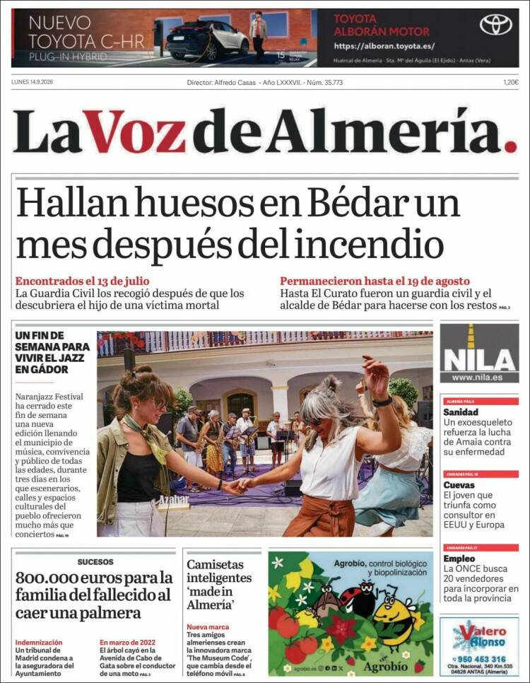 Portada de La Voz de Almería (Espa&ntilde;a)