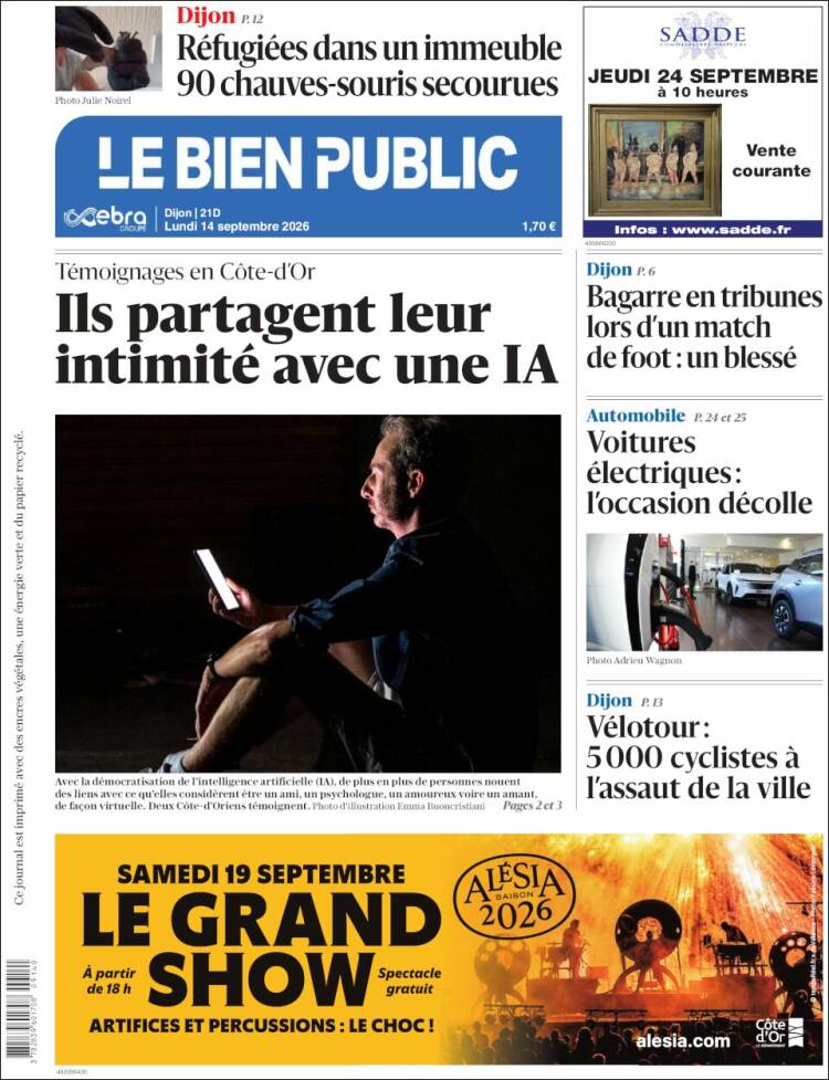 Portada de Le Bien Public (Francia)