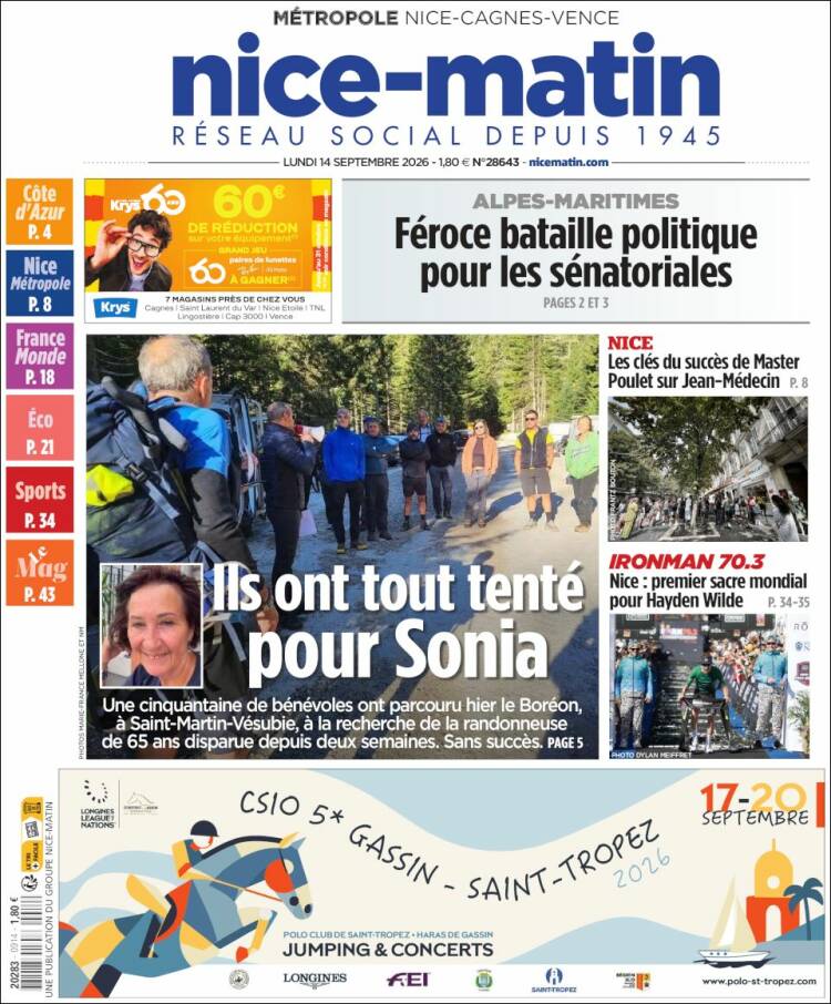 Portada de Nice-Matin (France)