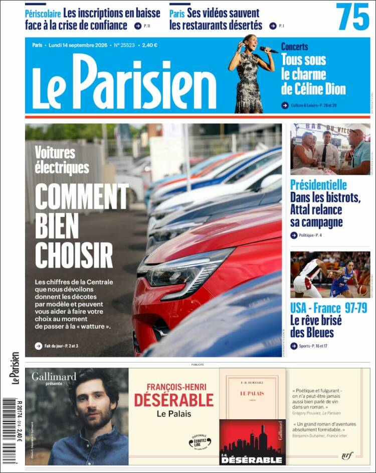 Portada de Le Parisien (Francia)