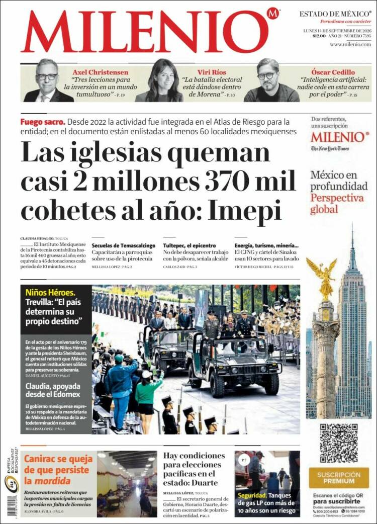Portada de Milenio - Estado de México (M&eacute;xico)