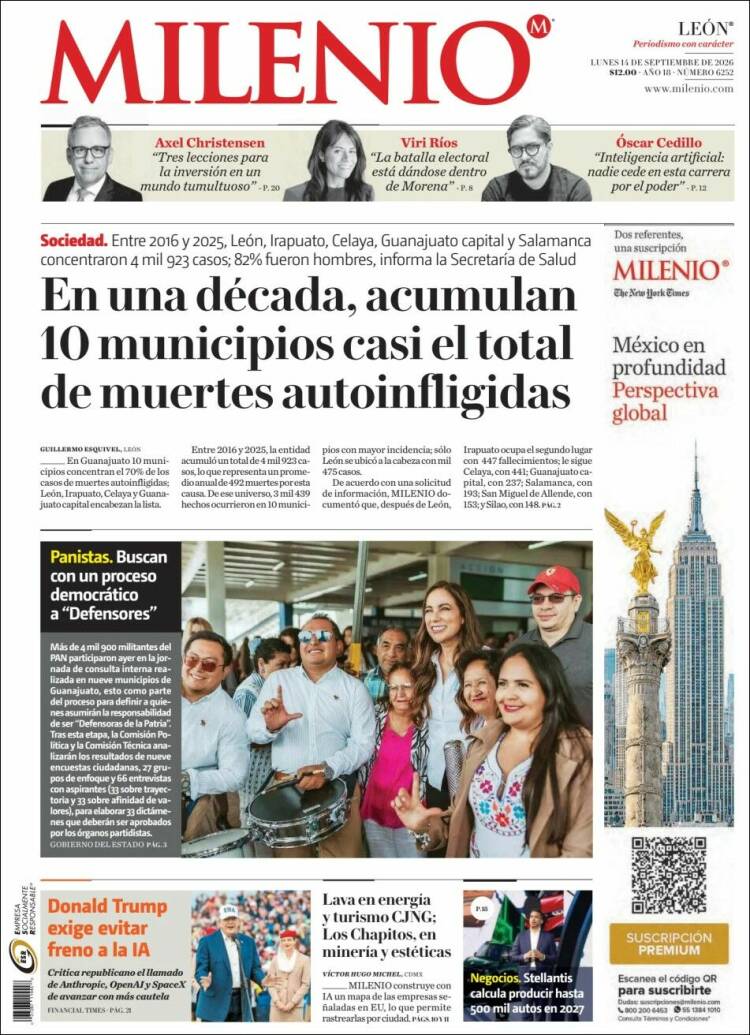 Portada de Milenio de León (M&eacute;xico)