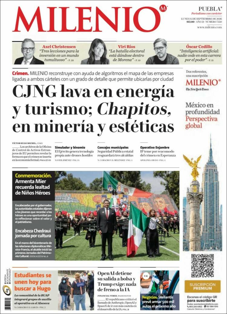 Portada de Milenio de Puebla (M&eacute;xico)