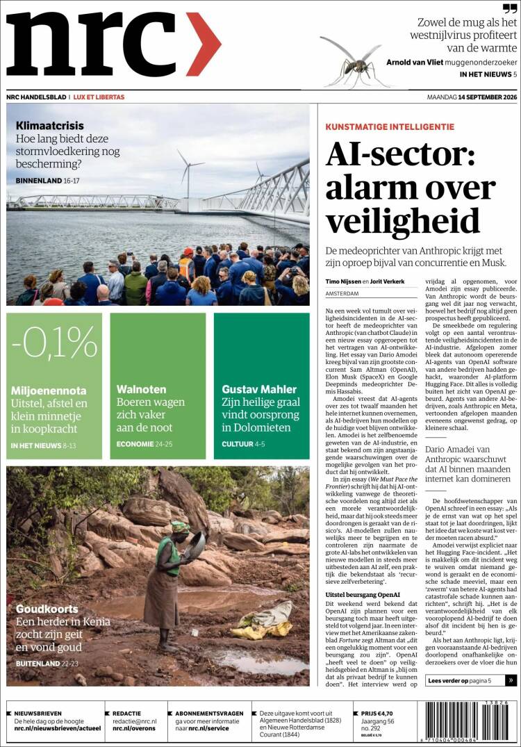 Portada de NRC Handelsblad (Netherlands)