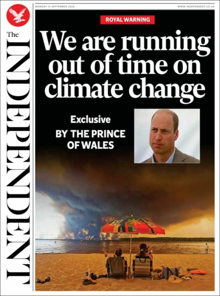 Portada de The Independent (Reino Unido)