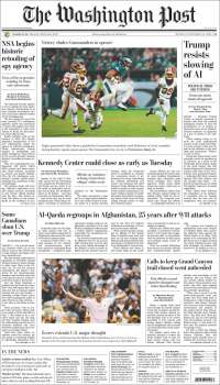 Portada de The Washington Post (USA)