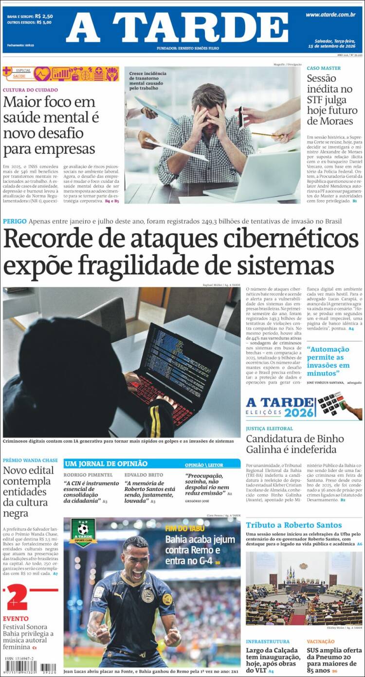 Portada de Diário A Tarde (Brasil)