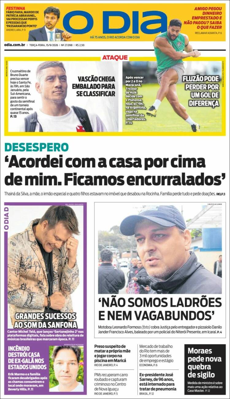 Portada de O Dia (Brasil)