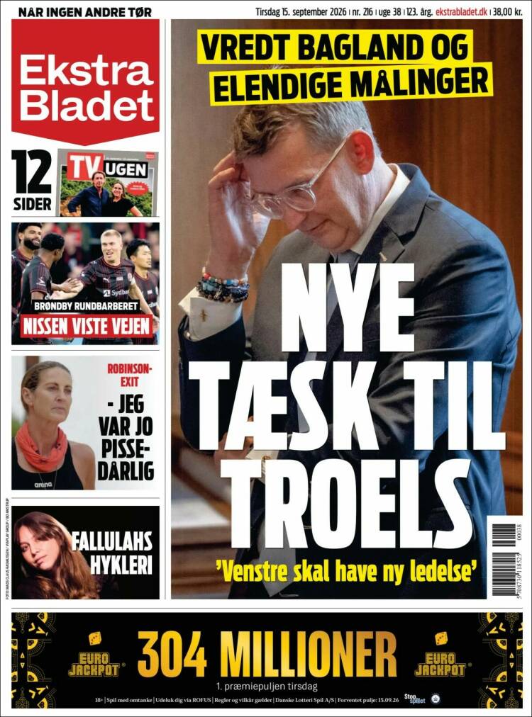 Portada de Ekstra Bladet (Danemark)