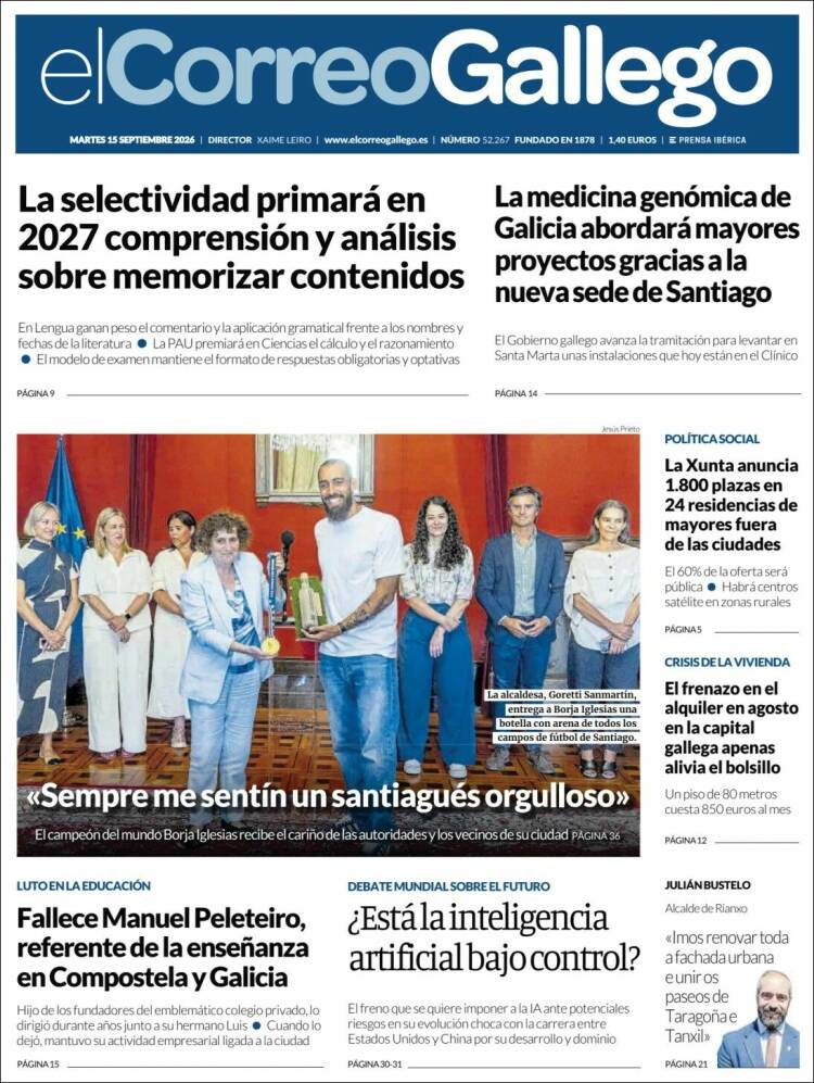 Portada de El Correo Gallego (Espa&ntilde;a)