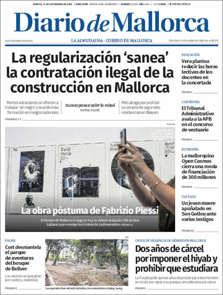 Portada de Diario de Mallorca (Espa&ntilde;a)