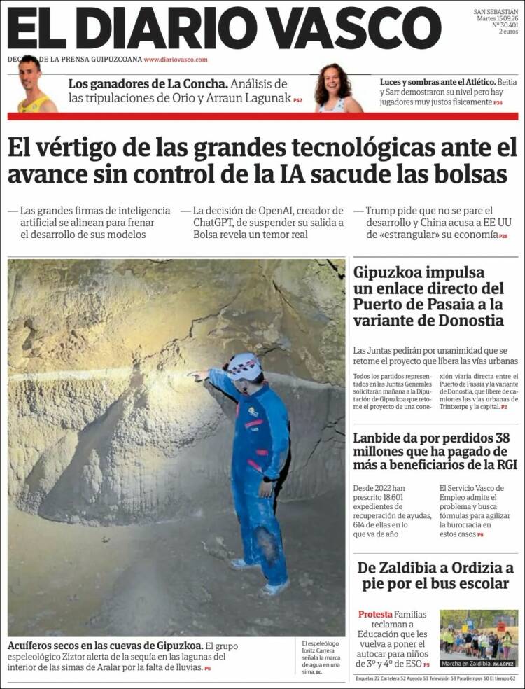 Portada de Diario Vasco (Espa&ntilde;a)