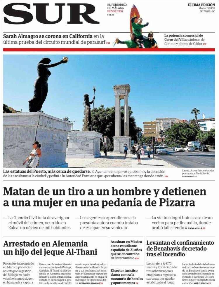 Portada de Diario el Sur (Espa&ntilde;a)