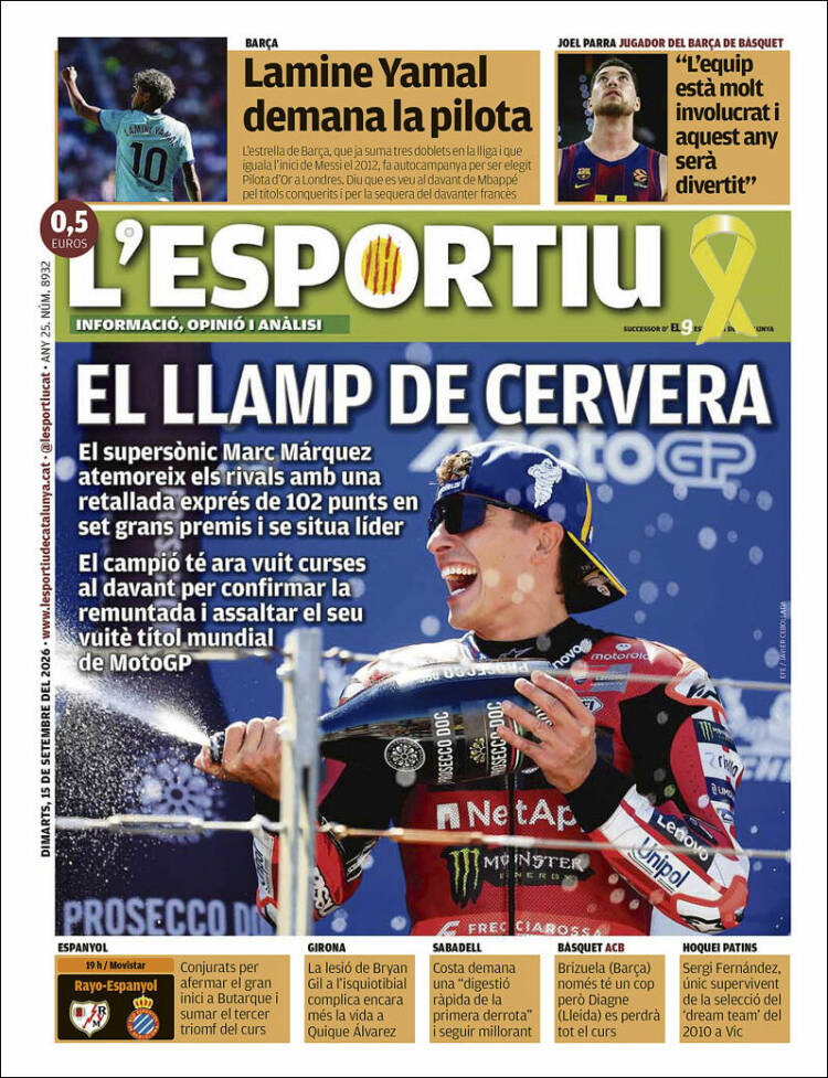 Portada de L'Esportiu (Espa&ntilde;a)