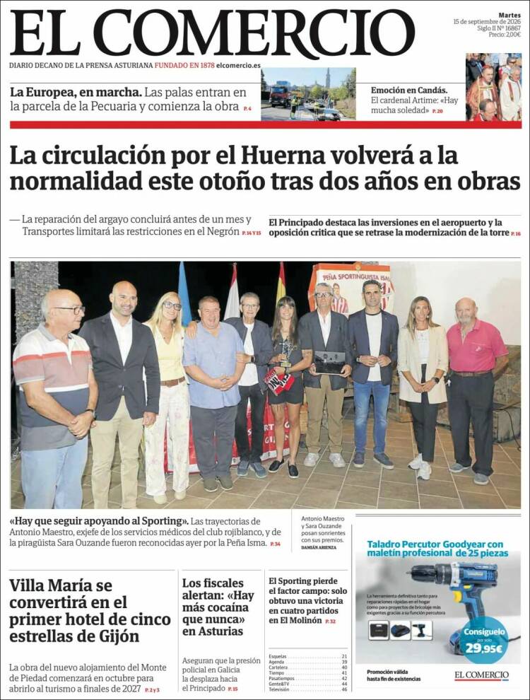 Portada de El Comercio - Gijón (Espa&ntilde;a)