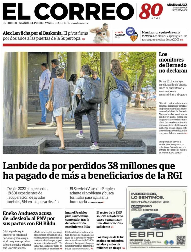 Portada de El Correo - Álava (Espa&ntilde;a)