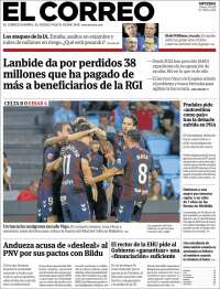 Portada de El Correo - Guipuzcoa (Espagne)