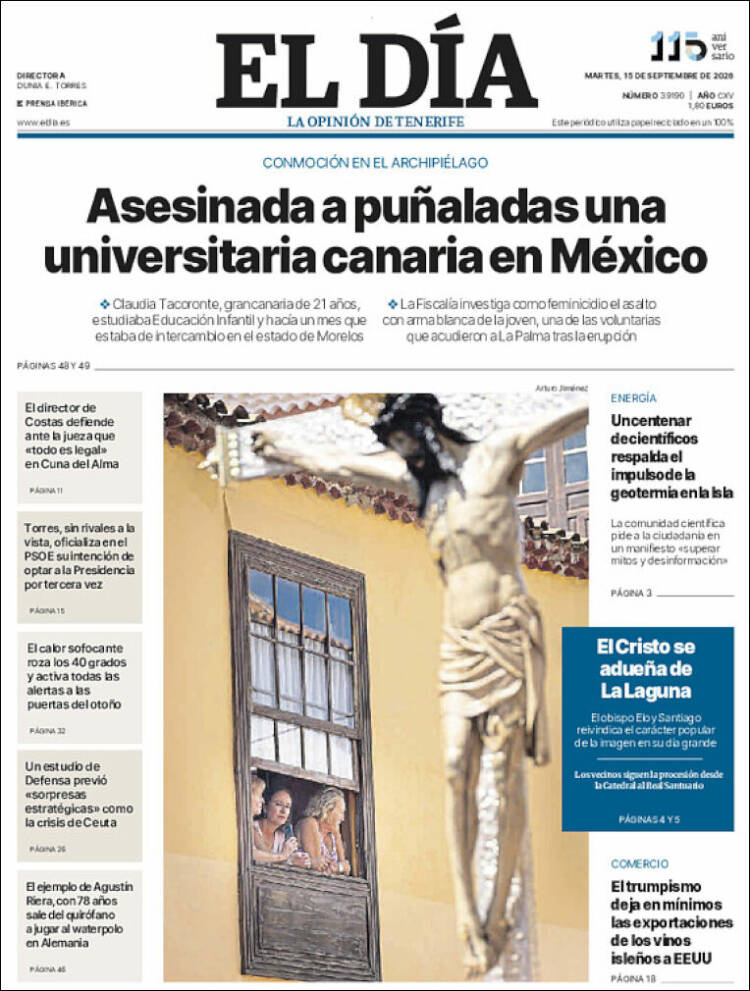Portada de El Día (Espa&ntilde;a)