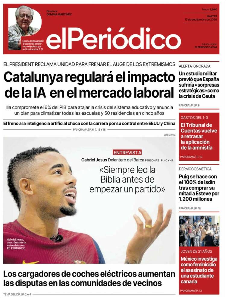 Portada de El Periódico (Espa&ntilde;a)