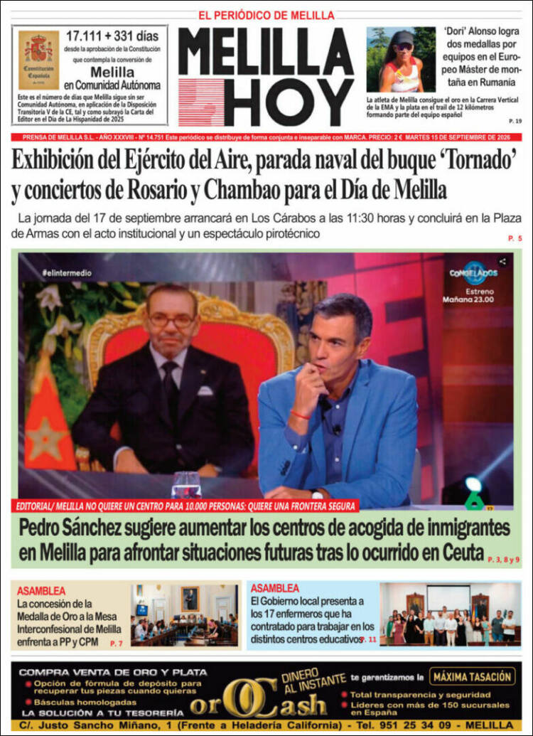 Portada de Melilla Hoy (Espa&ntilde;a)
