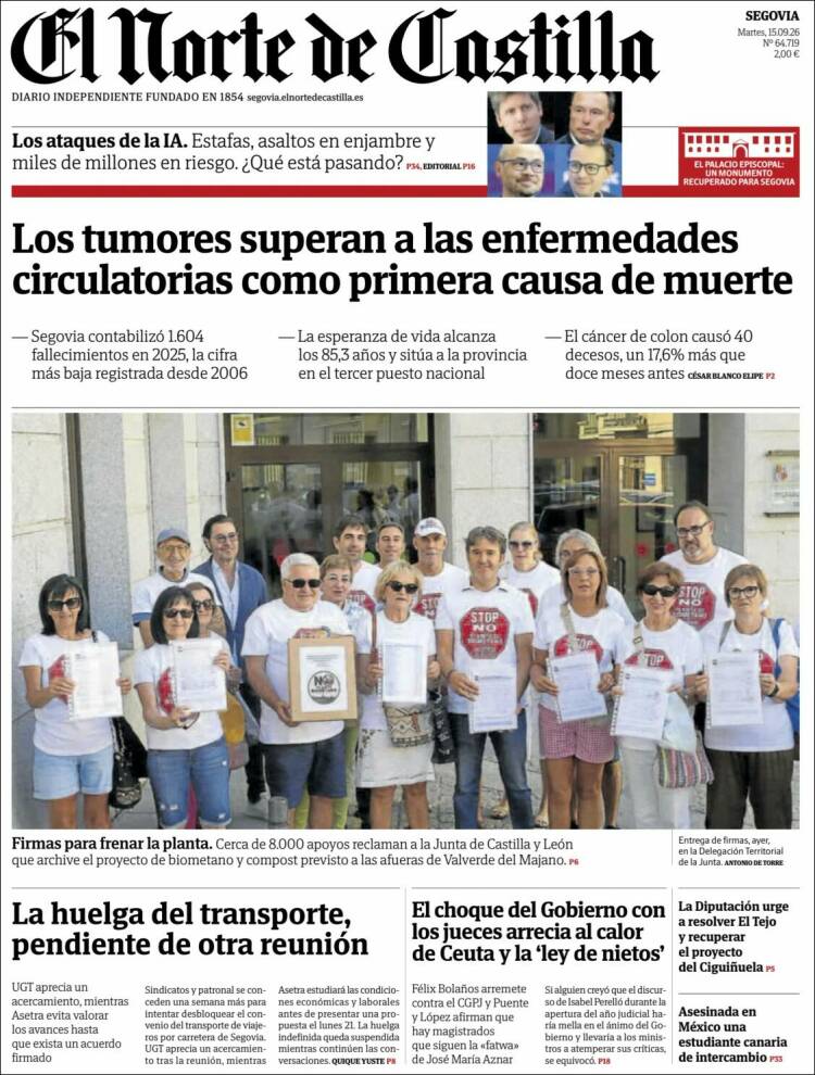 Portada de Norte de Castilla - Segovia (Espa&ntilde;a)