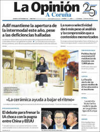 Portada de La Opinión de A Coruña (Espa&ntilde;a)