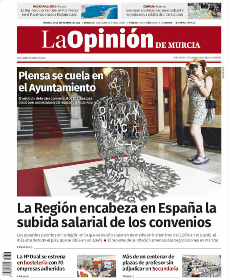 Portada de La Opinión de Murcia (Espa&ntilde;a)