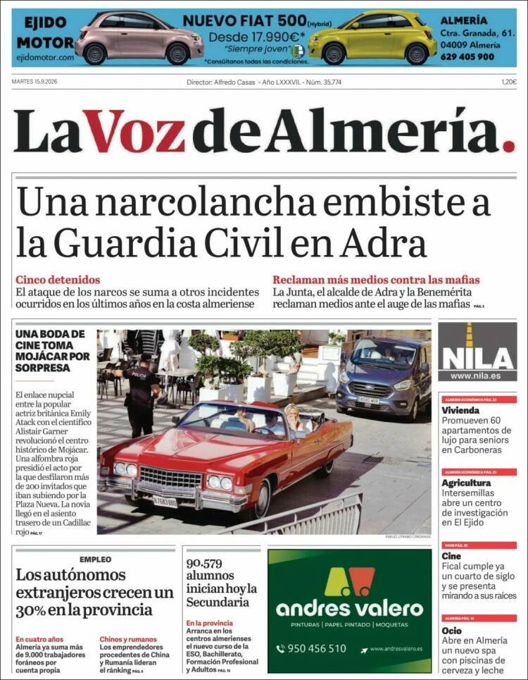 Portada de La Voz de Almería (Espa&ntilde;a)
