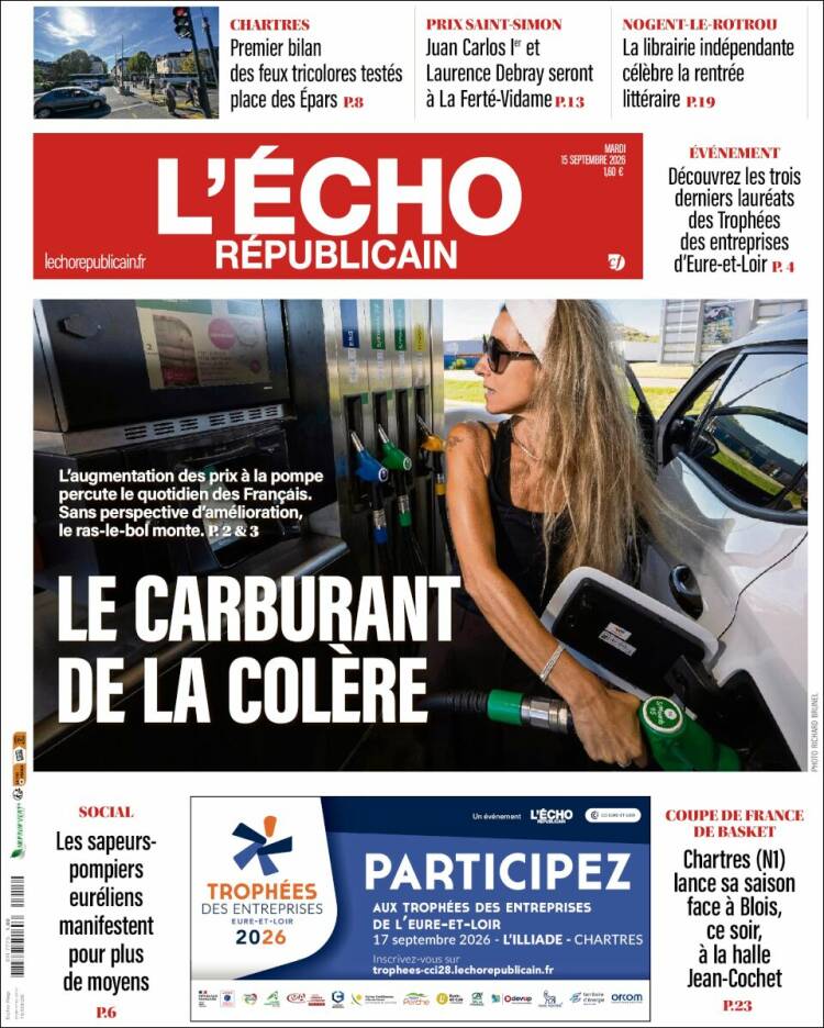 Portada de L'Echo Républicain (Francia)