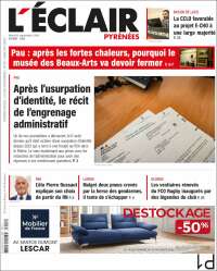 Portada de L'Eclair des Pyrénées (Francia)
