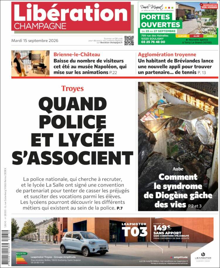 Portada de Libération Champagne (Francia)