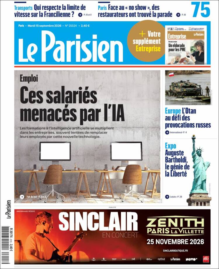 Portada de Le Parisien (Francia)