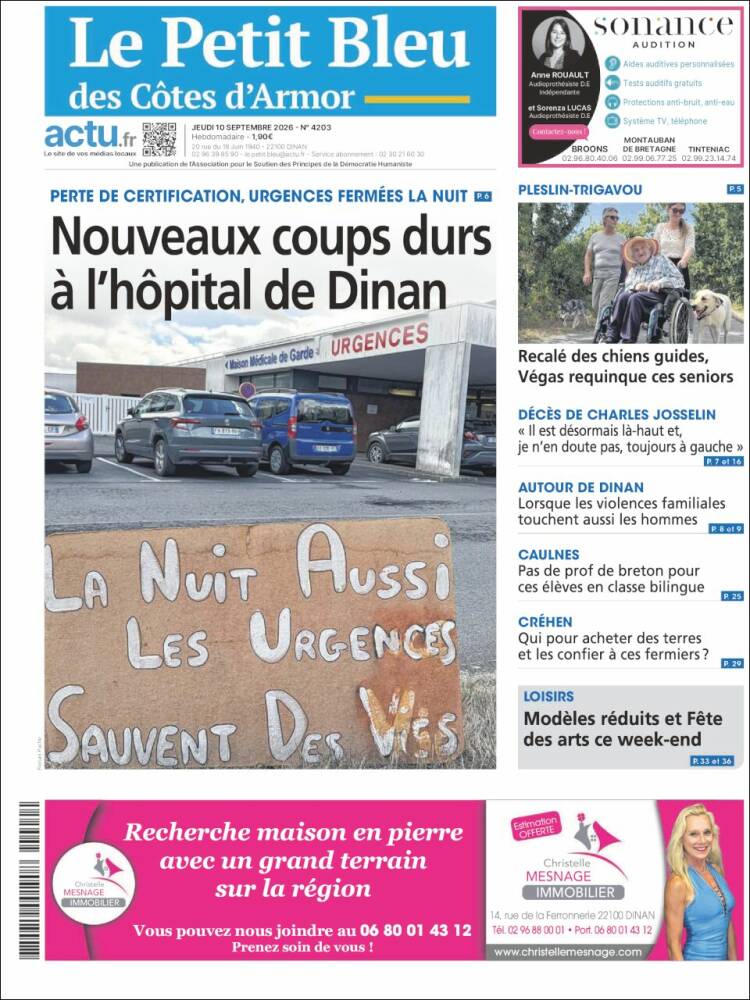 Portada de Le Petit Bleu (Francia)