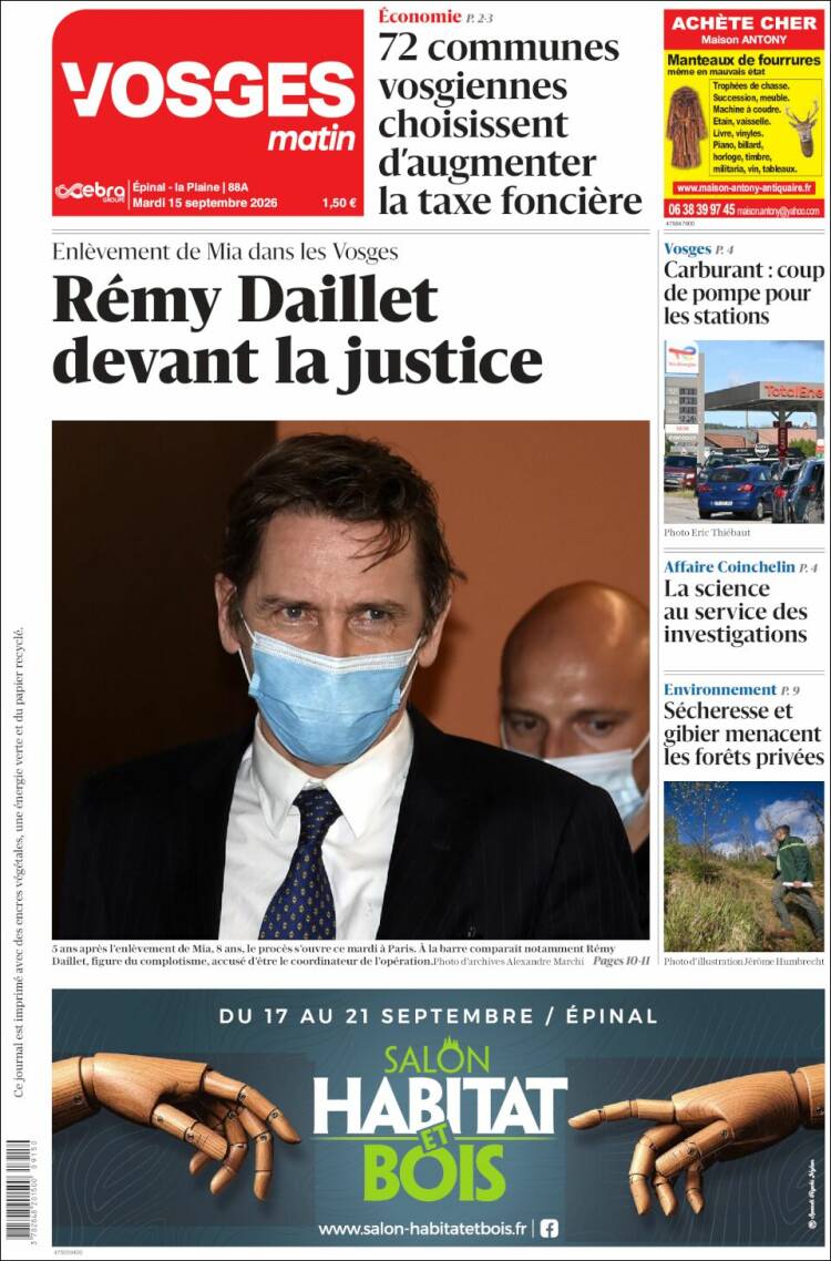 Portada de Vosges Matin (France)