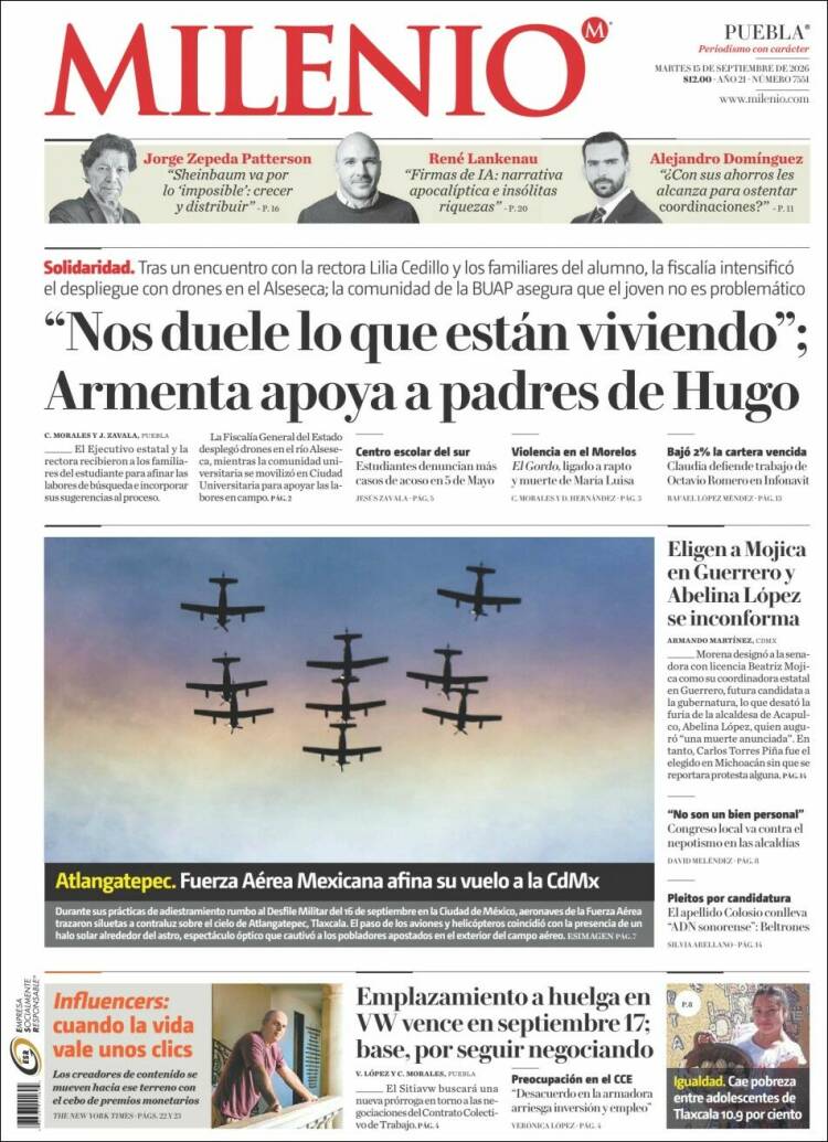 Portada de Milenio de Puebla (M&eacute;xico)