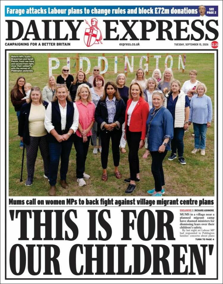 Portada de Daily Express (Reino Unido)