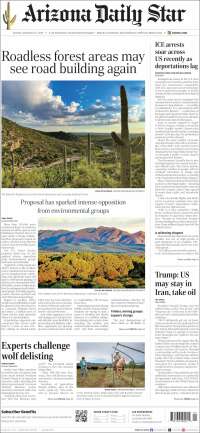 Portada de Arizona Daily Star (USA)