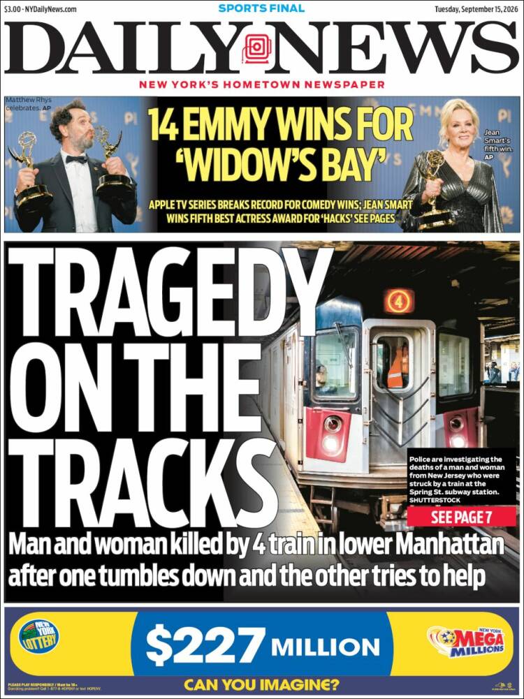 Portada de Daily News - New York (USA)