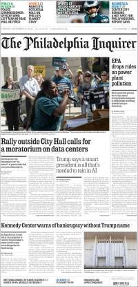 Portada de Philadelphia Inquirer (USA)