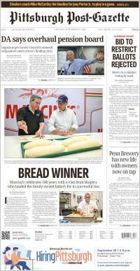 Portada de Pittsburgh Post-Gazette (USA)