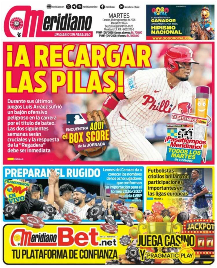 Portada de Meridiano (Venezuela)