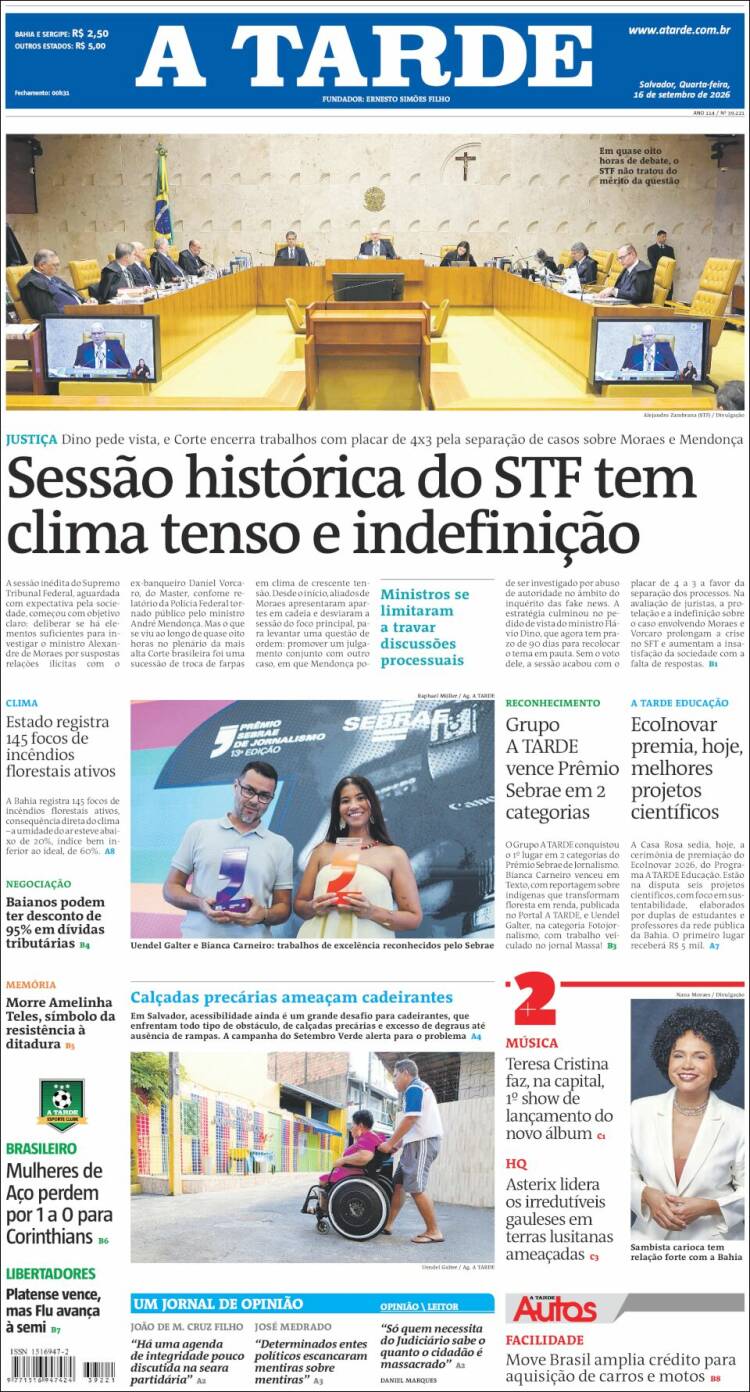 Portada de Diário A Tarde (Brasil)